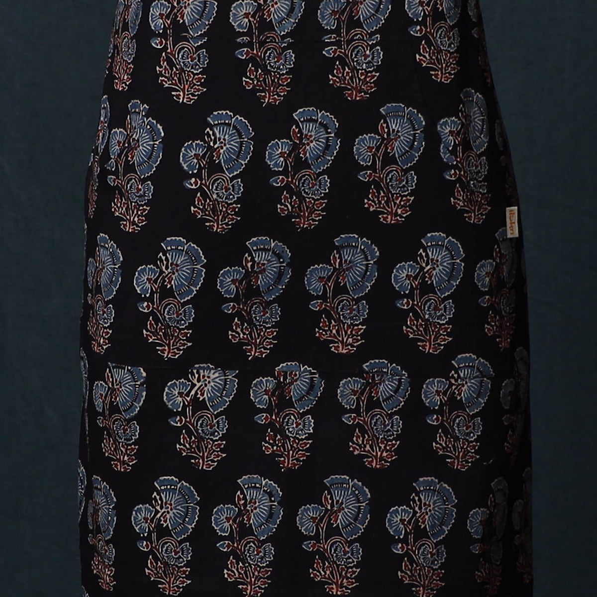 Ajrakh Hand Block Print Cotton Apron with Pocket 16