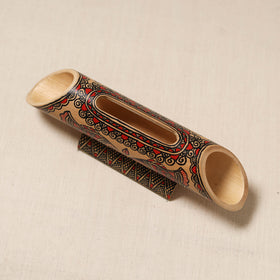 Brown - Madhubani Handpainted Hand Carved Natural Bamboo Phone Audio Amplifier Speaker 02