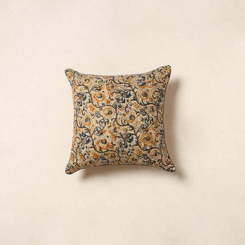 Beige - kalamkari cotton cushion cover 99 - handcrafted