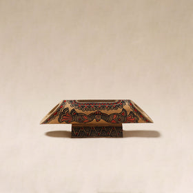 Brown - Madhubani Handpainted Hand Carved Natural Bamboo Phone Audio Amplifier Speaker 01