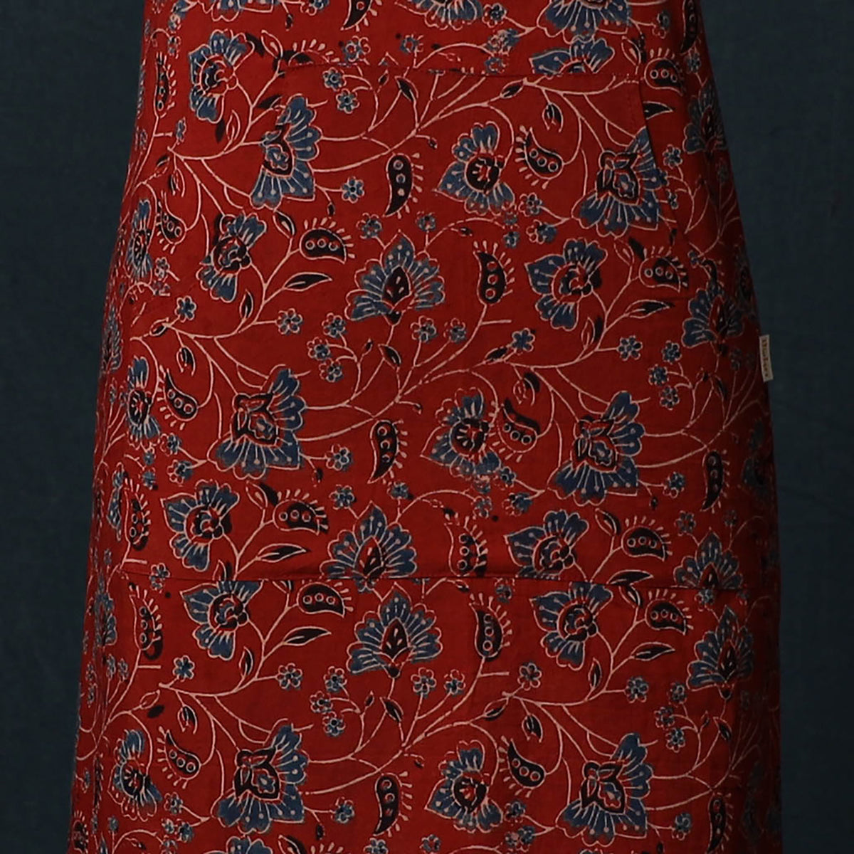 Ajrakh Hand Block Print Cotton Apron with Pocket 17