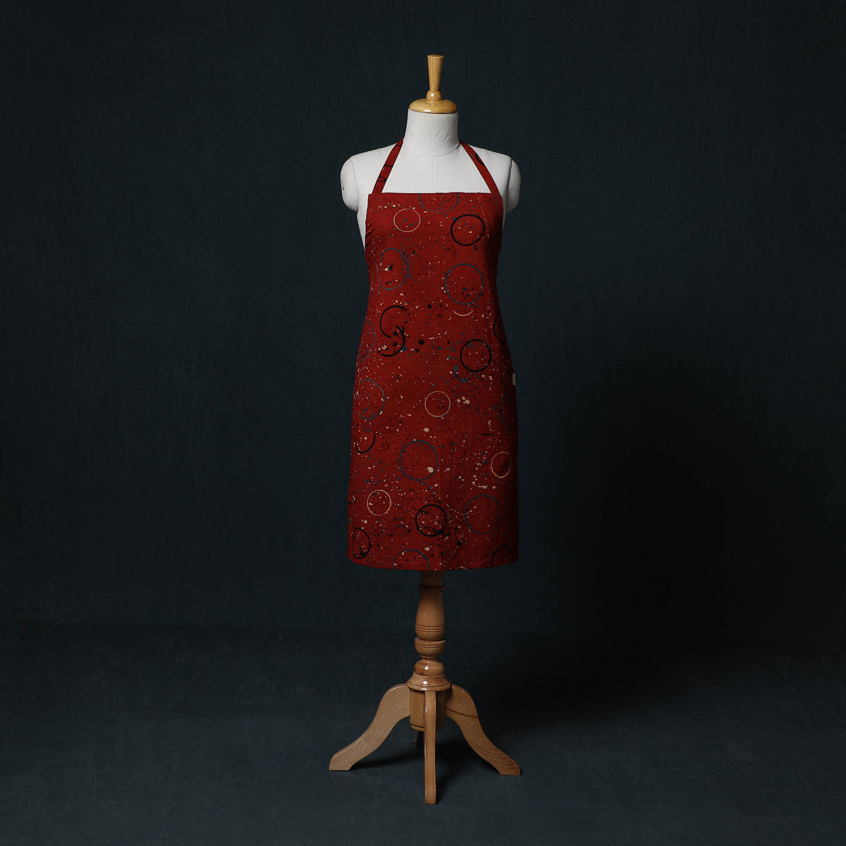 Ajrakh Hand Block Print Cotton Apron with Pocket 18