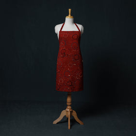 Ajrakh Hand Block Print Cotton Apron with Pocket 18