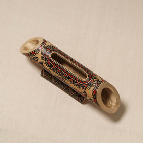 Brown - Madhubani Handpainted Hand Carved Natural Bamboo Phone Audio Amplifier Speaker 01