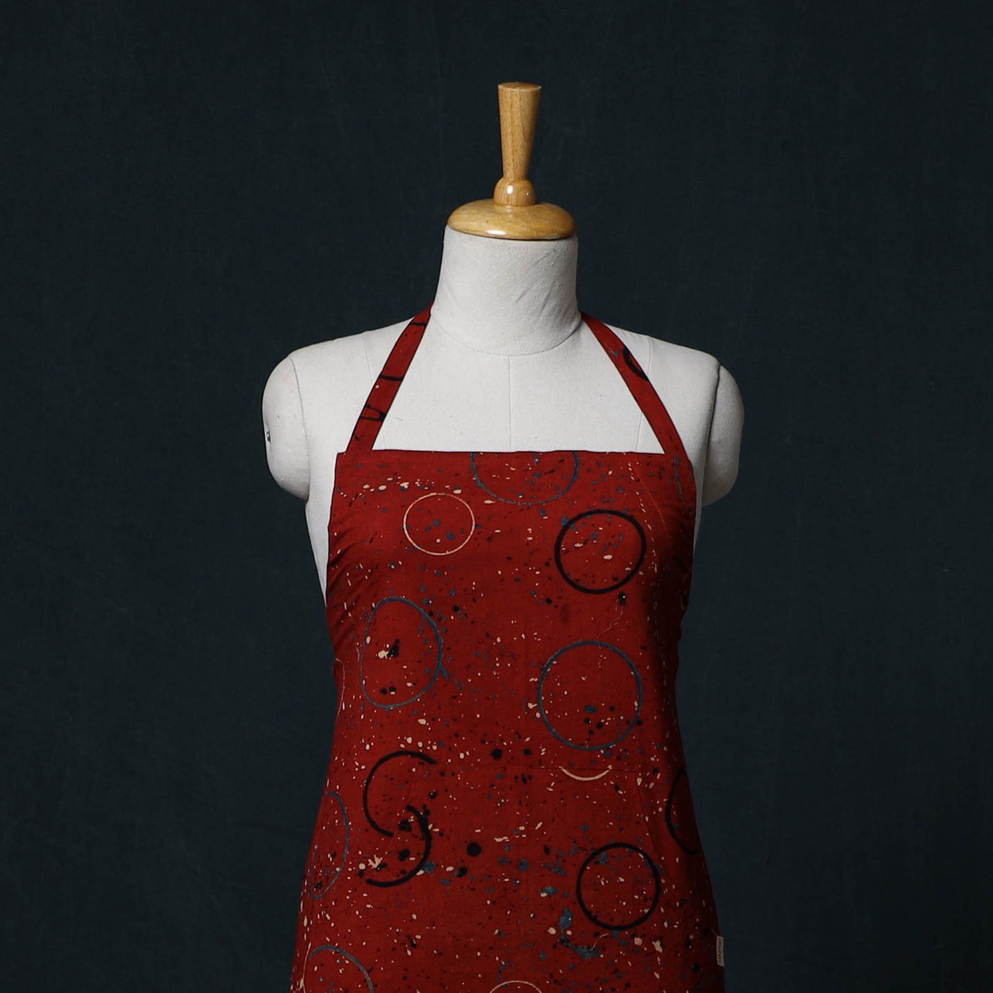 Ajrakh Hand Block Print Cotton Apron with Pocket 18