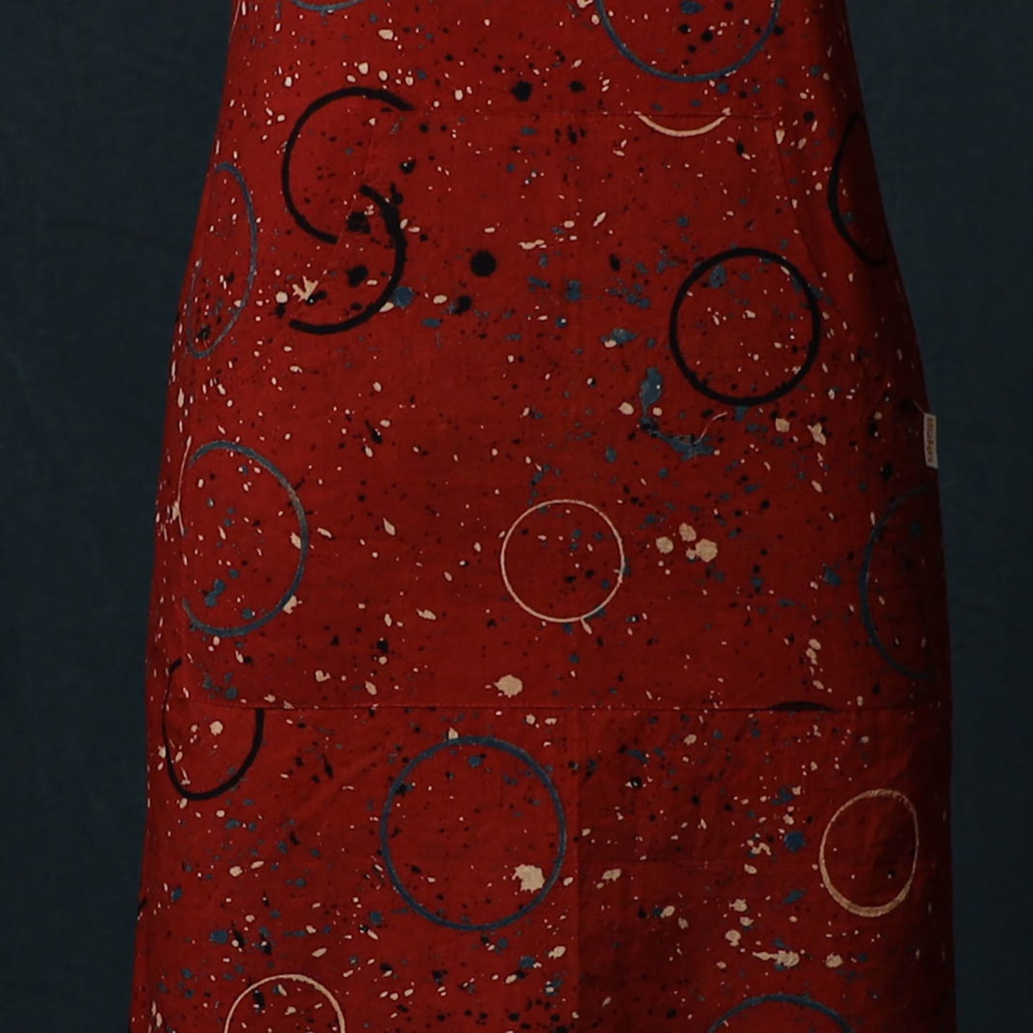 Ajrakh Hand Block Print Cotton Apron with Pocket 18