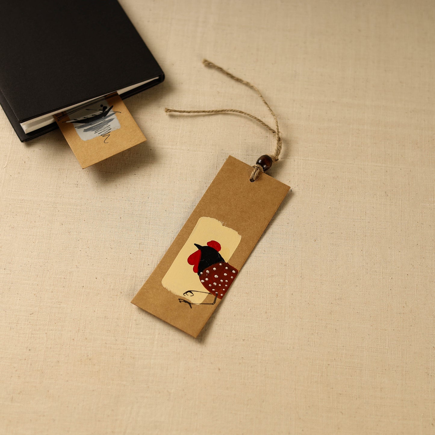 Hen - Handpainted Handmade Paper Bookmark