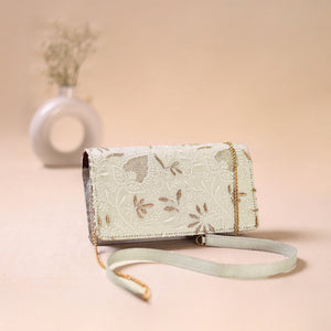 Hand Embroidered Lucknowi Chikankari Clutch with Zari Work 10