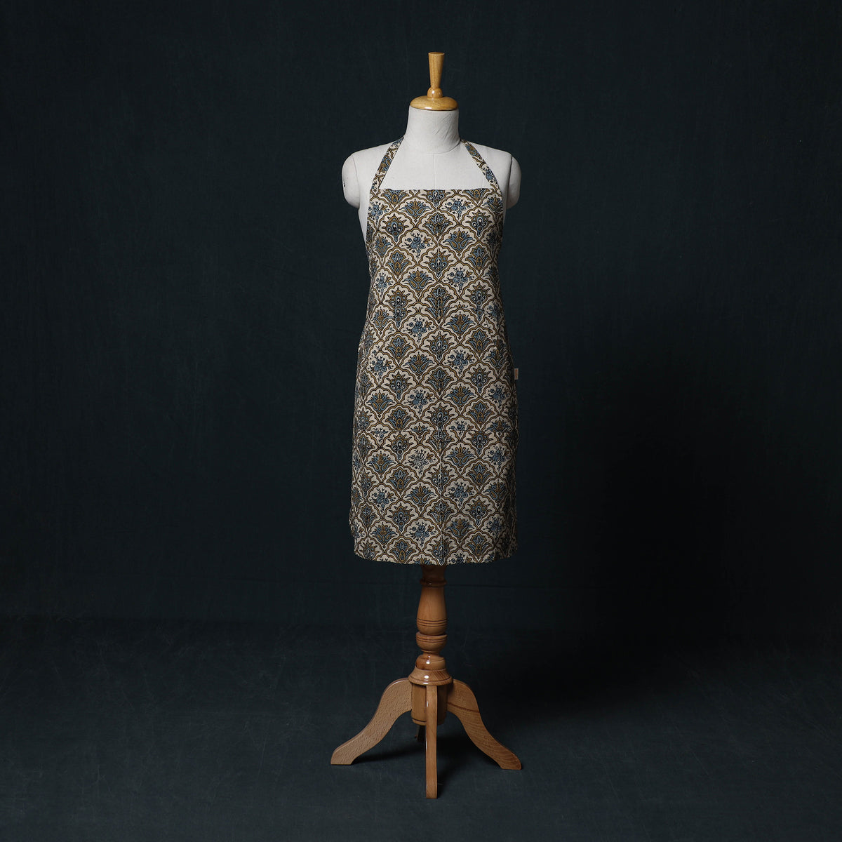 Ajrakh Hand Block Print Cotton Apron with Pocket 20