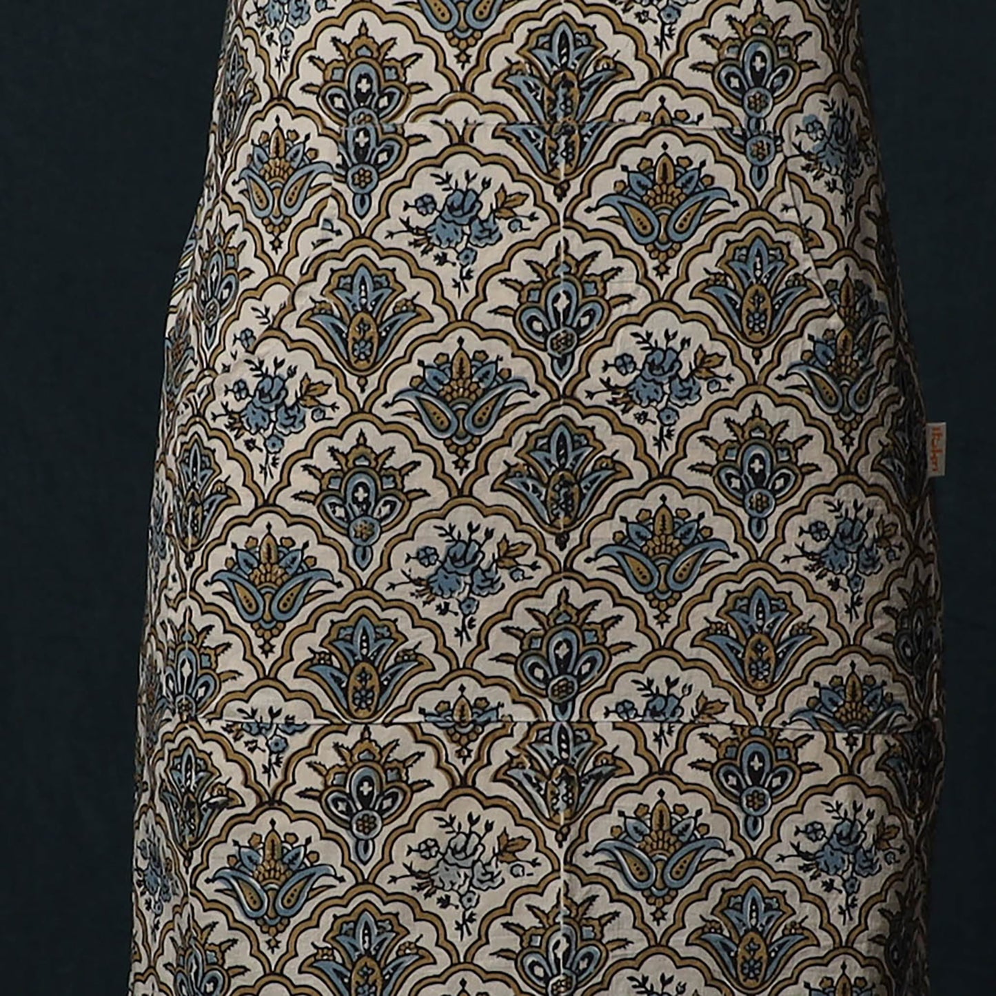 Ajrakh Hand Block Print Cotton Apron with Pocket 20