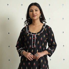 Buy iTokri Casuals - Ikat Weave Cotton Long Kurta for Women