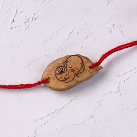 Red - Handcrafted Elephant Plantable Seed Kids Rakhi 08