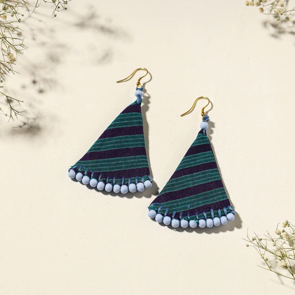 Handcrafted Gamcha Fabart Beadwork Earrings by Rangila Dhaga