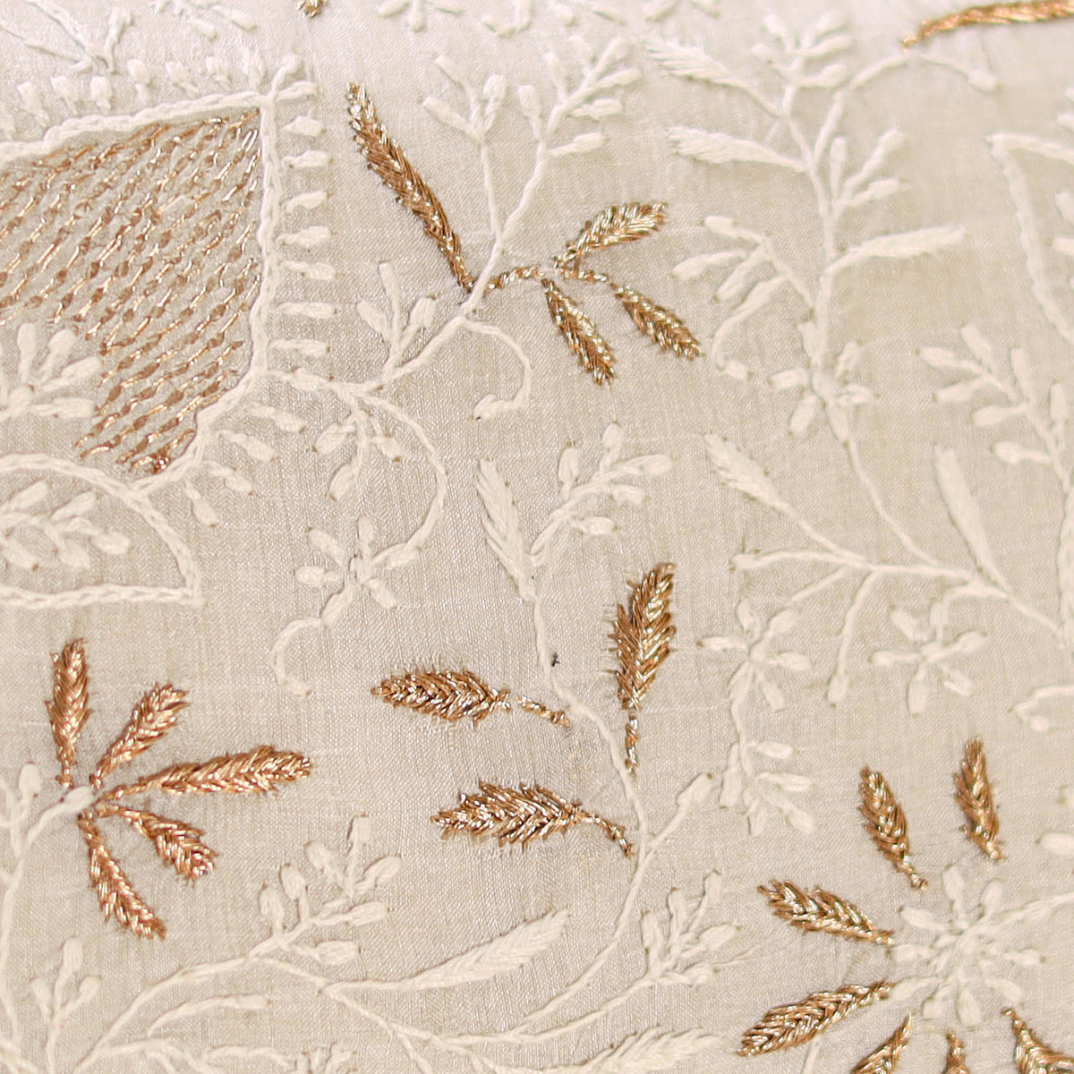 White - Hand Embroidered Lucknowi Chikankari Clutch with Zari Work 10