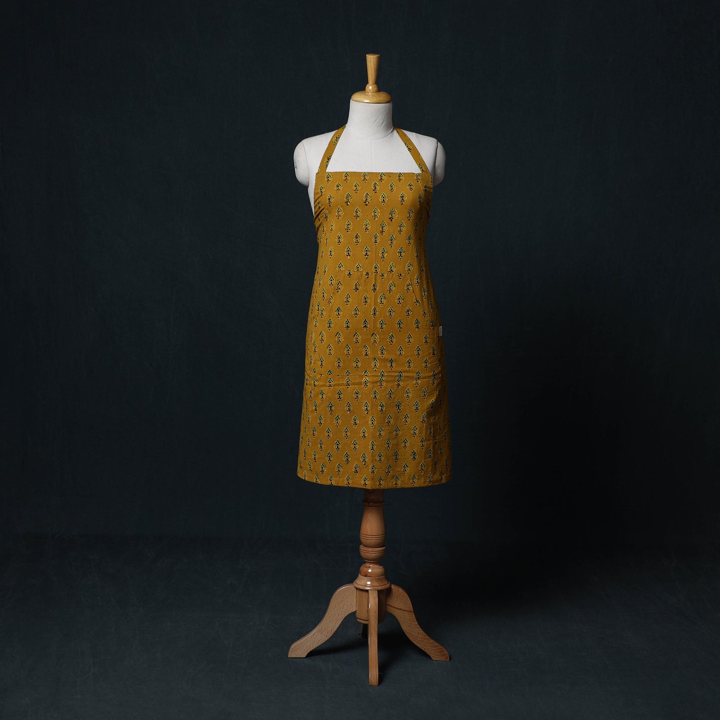 Ajrakh Hand Block Print Cotton Apron with Pocket 22