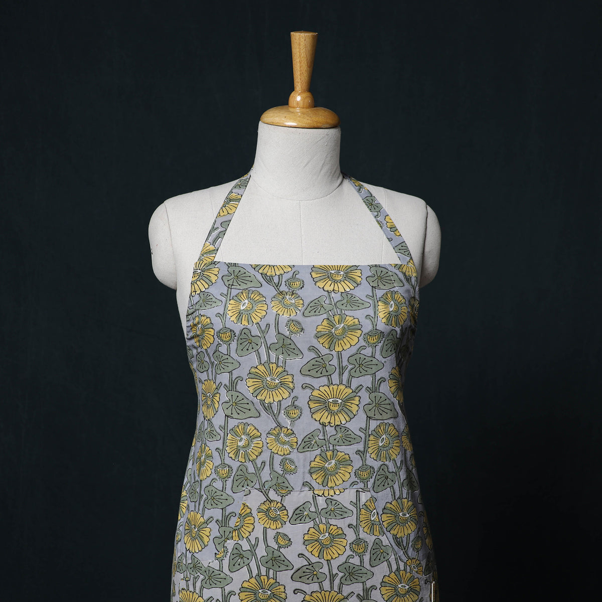 Sanganeri Hand Block Print Cotton Apron with Pocket 24
