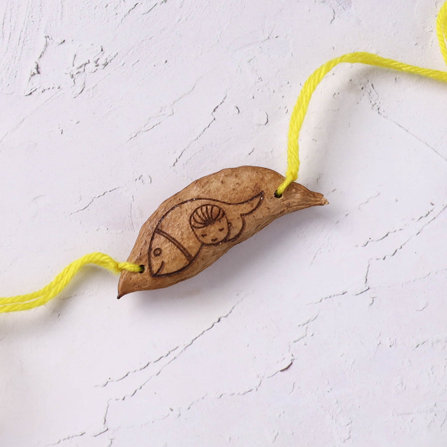 Yellow - Handcrafted Fish Plantable Seed Kids Rakhi 06