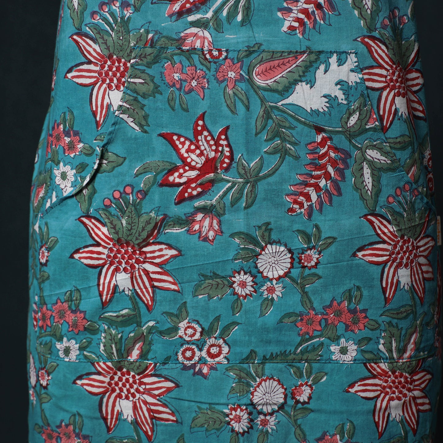 Sanganeri Hand Block Print Cotton Apron with Pocket 26