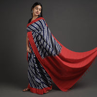 Blue - Pochampally Ikat Weave Handloom Cotton Saree