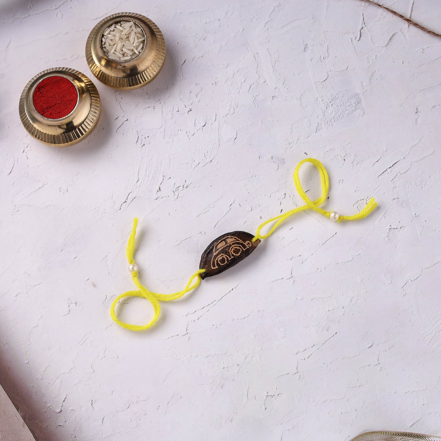 Yellow - Handcrafted Car Plantable Seed Kids Rakhi 10
