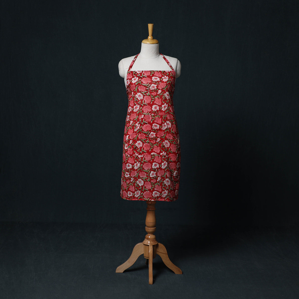 Sanganeri Hand Block Print Cotton Apron with Pocket 28