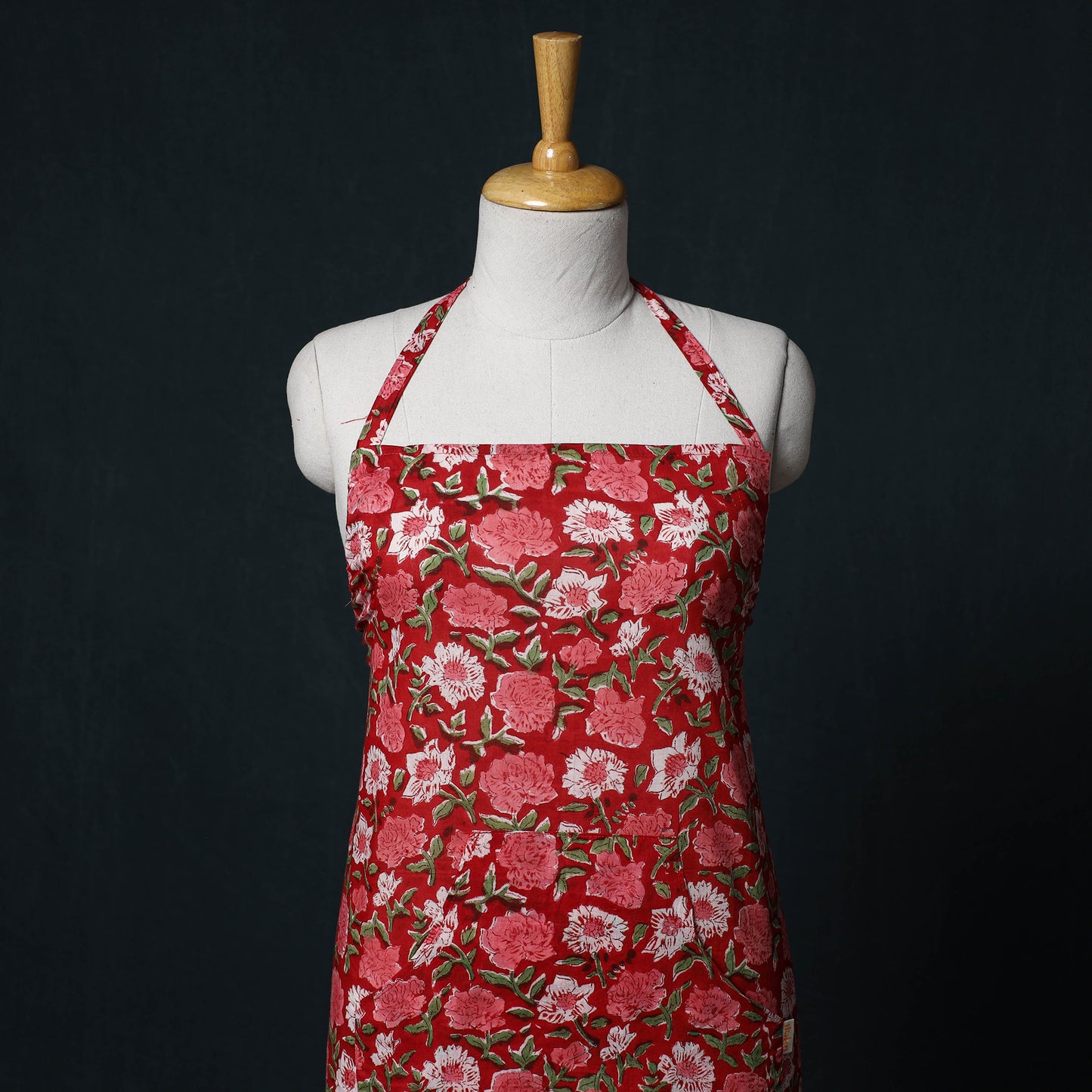 Sanganeri Hand Block Print Cotton Apron with Pocket 28