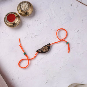 Orange - Handcrafted Sun Plantable Seed Kids Rakhi 15