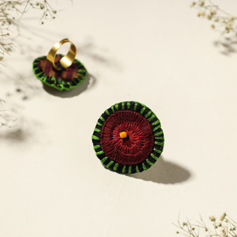 embroidered beadwork ring