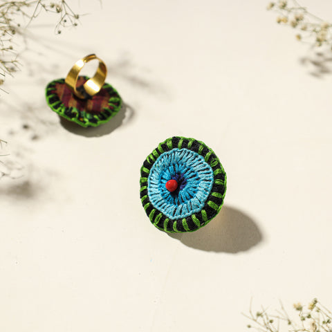 embroidered beadwork ring