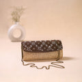 Hand Embroidered Jute Lucknowi Chikankari Clutch with Zari Work 15