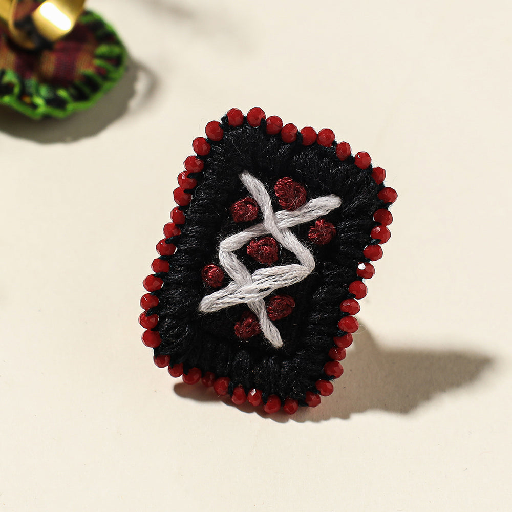 embroidered beadwork ring