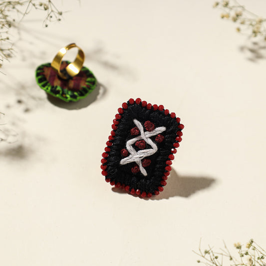 embroidered beadwork ring