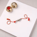 Handcrafted Patwa Threadwork Blue Pottery Beads Rakhi with Potli 07
