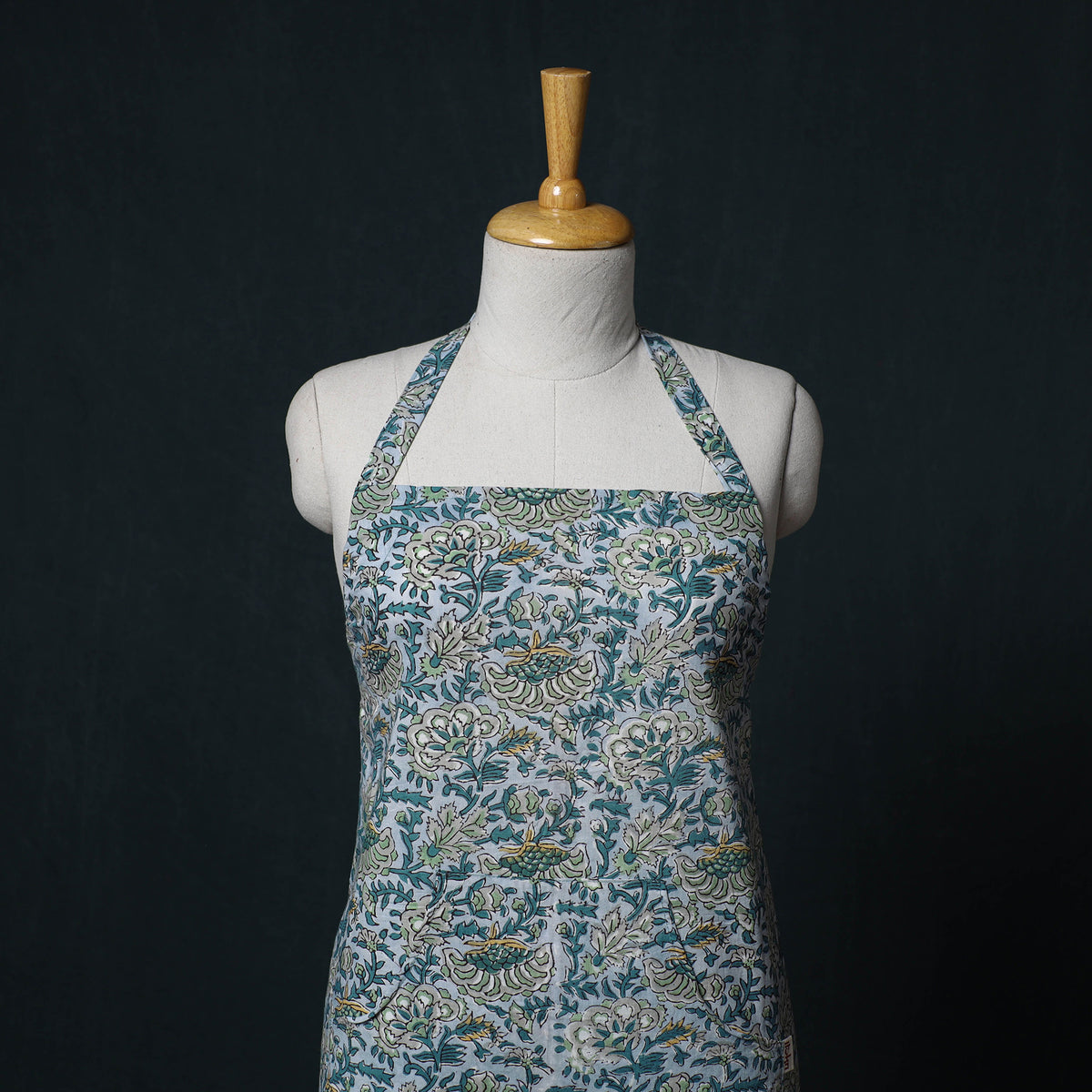 Sanganeri Hand Block Print Cotton Apron with Pocket 35