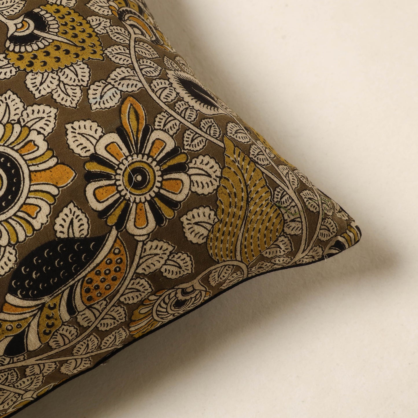 Green - kalamkari printed cotton cushion cover 119