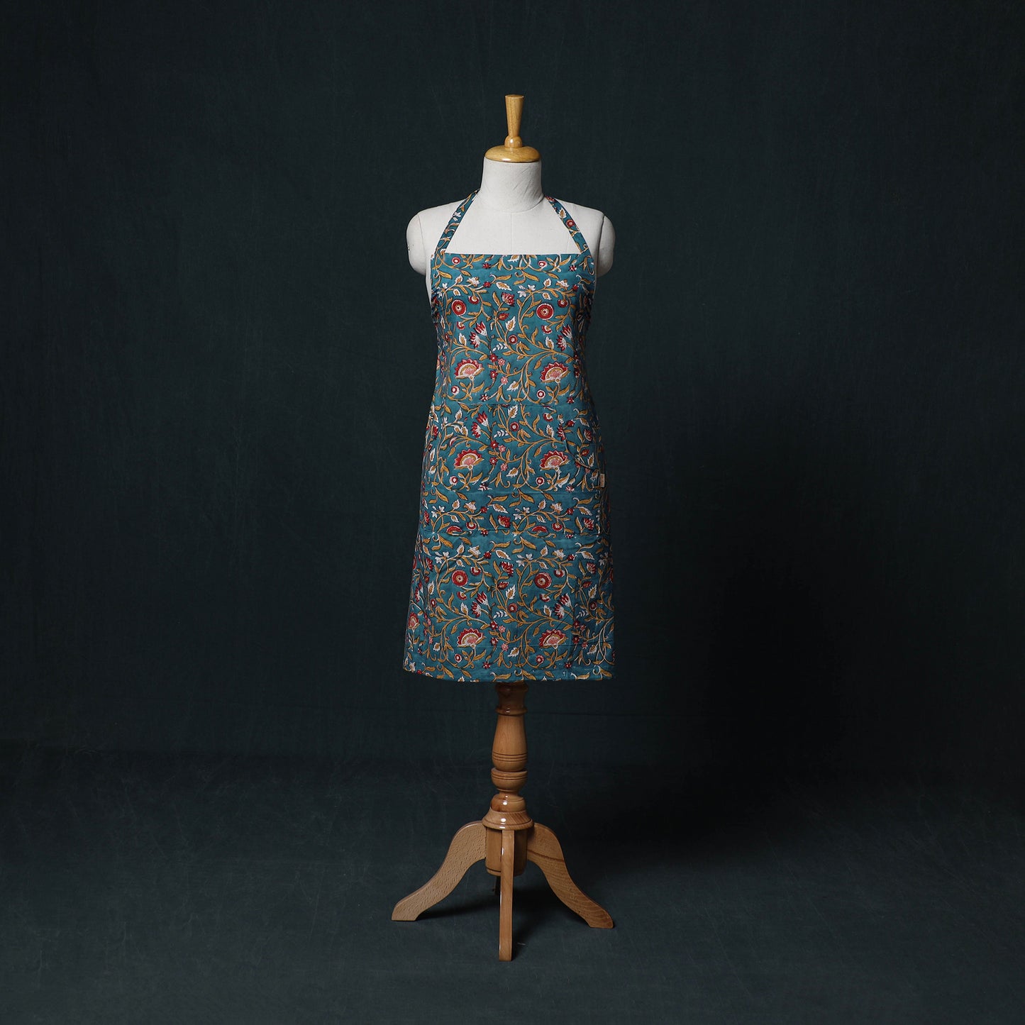 Sanganeri Hand Block Print Cotton Apron with Pocket 36