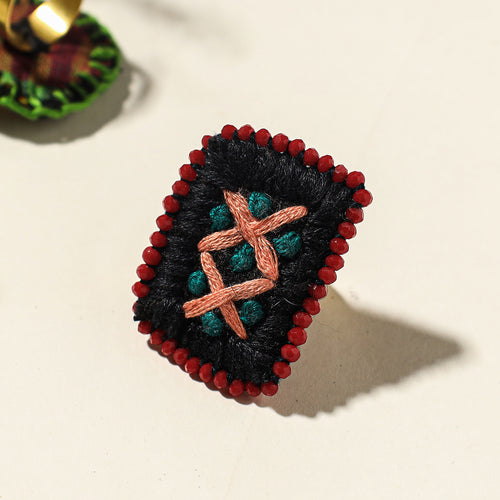 embroidered beadwork ring