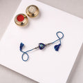 Handcrafted Patwa Threadwork Blue Pottery Beads Rakhi 08