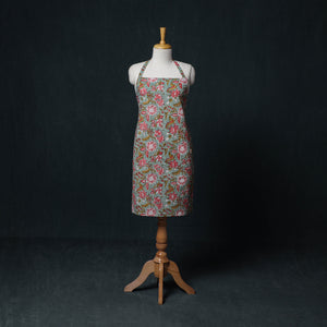 Green - Sanganeri Hand Block Print Cotton Apron with Pocket 37