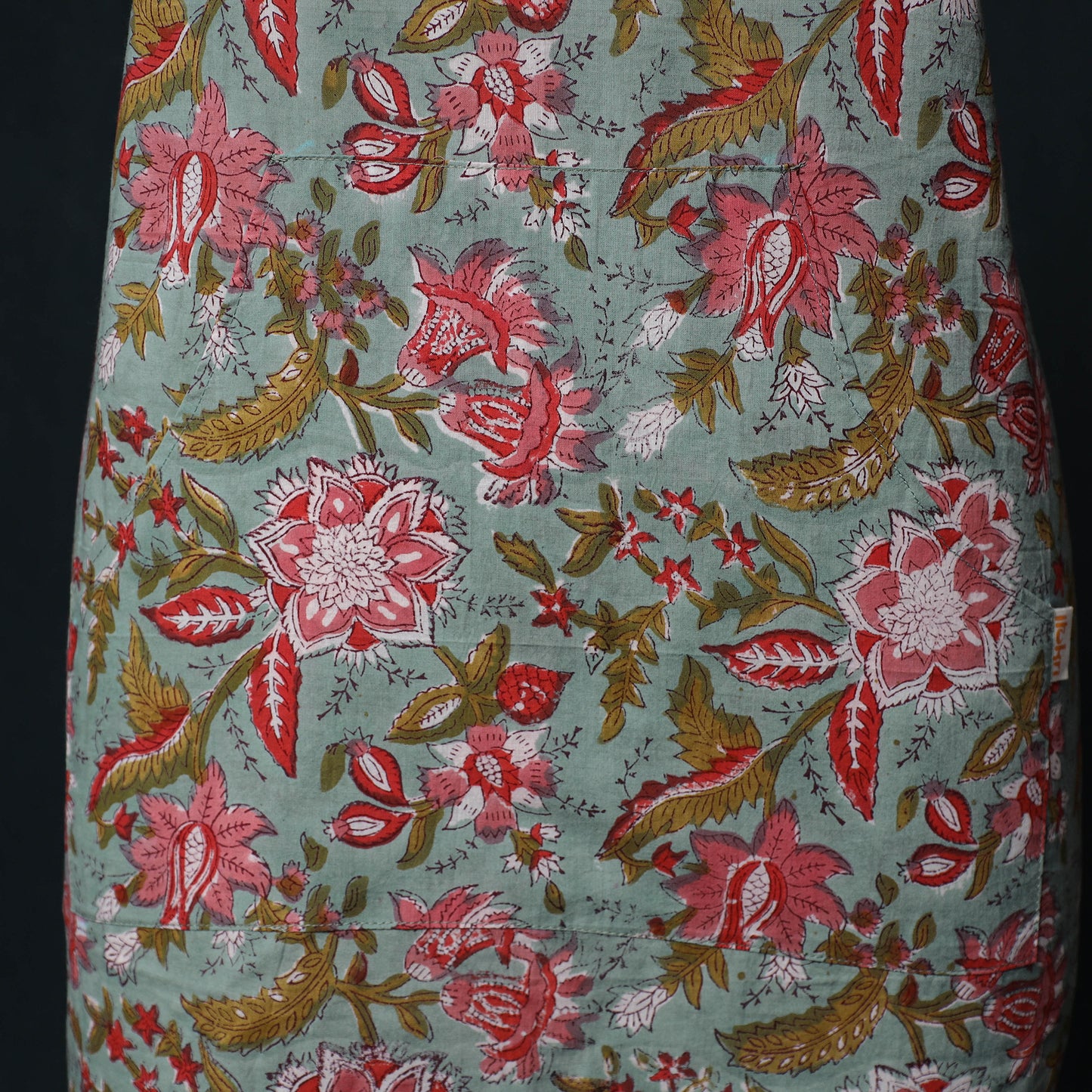 Sanganeri Hand Block Print Cotton Apron with Pocket 37