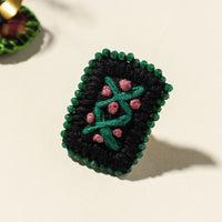 embroidered beadwork ring