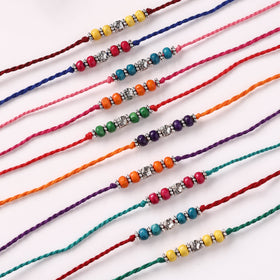 Handmade GS Bead Work Rakhi (Assorted - Set of 10) 01