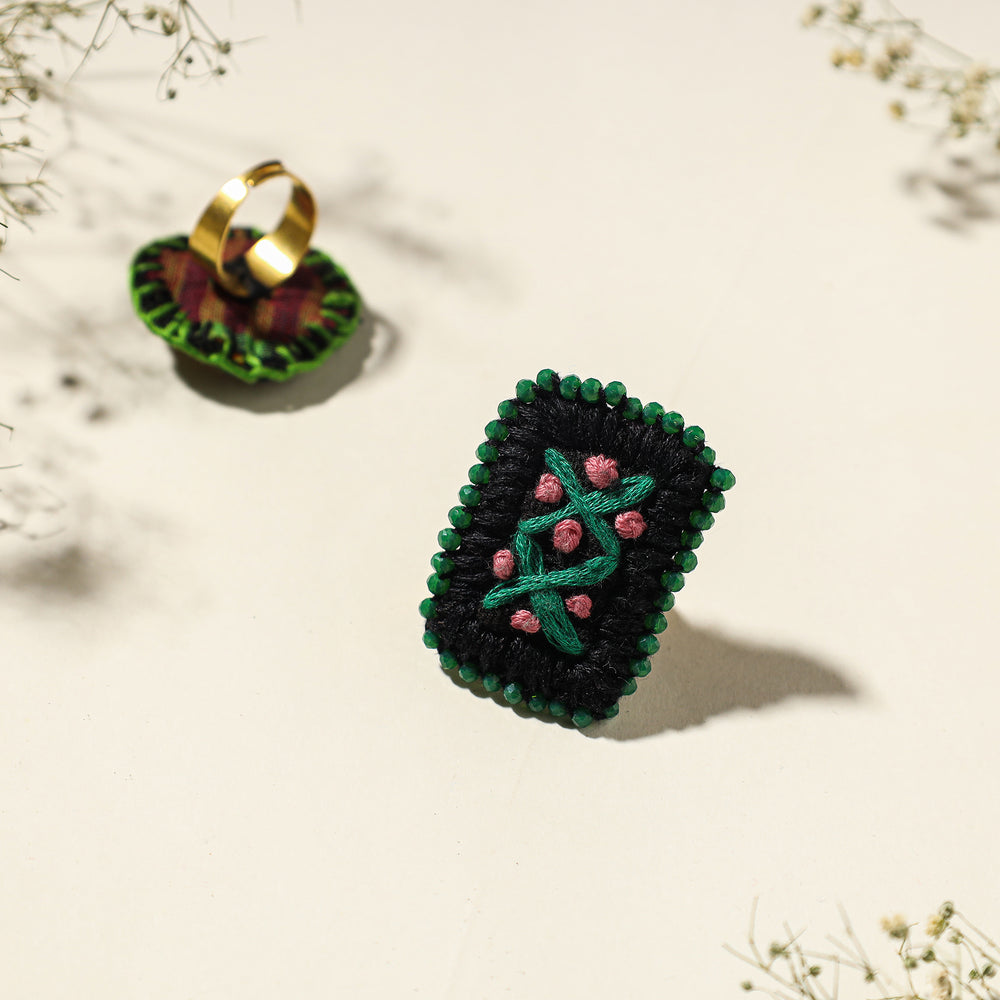 embroidered beadwork ring