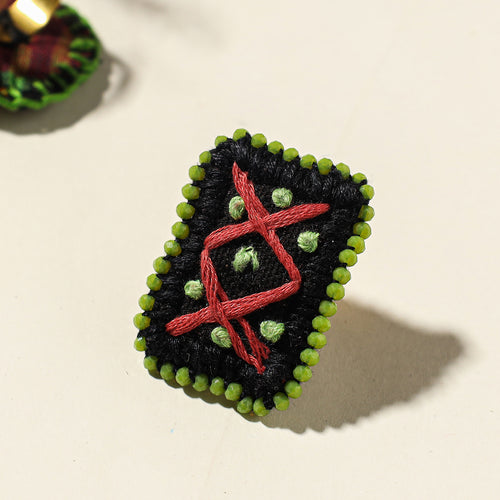 embroidered beadwork ring