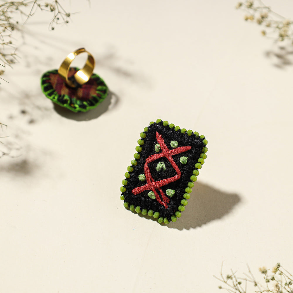 embroidered beadwork ring