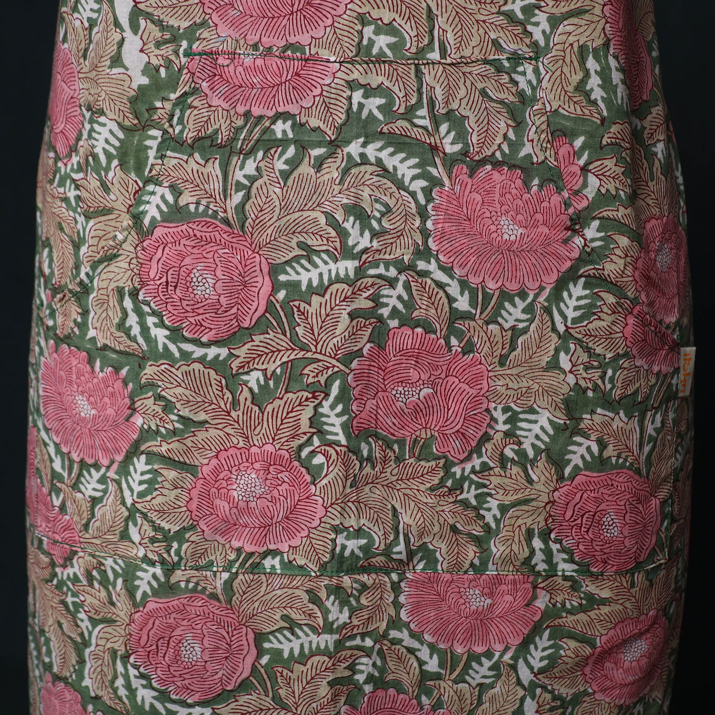 Sanganeri Hand Block Print Cotton Apron with Pocket 38
