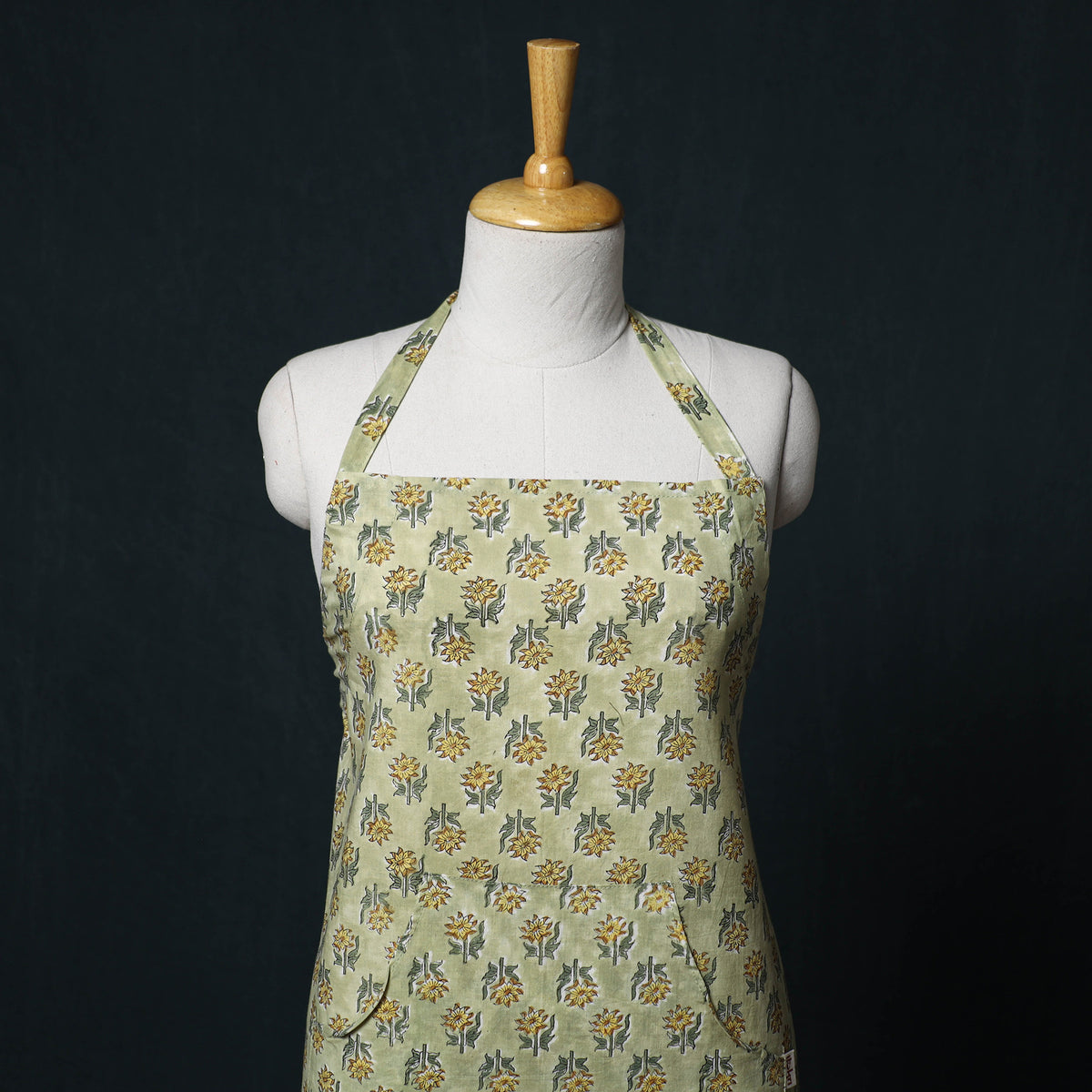 Sanganeri Hand Block Print Cotton Apron with Pocket 39
