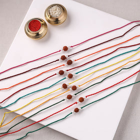 Rudraksha Handmade Bead Work Rakhi (Assorted - Set of 10) 05