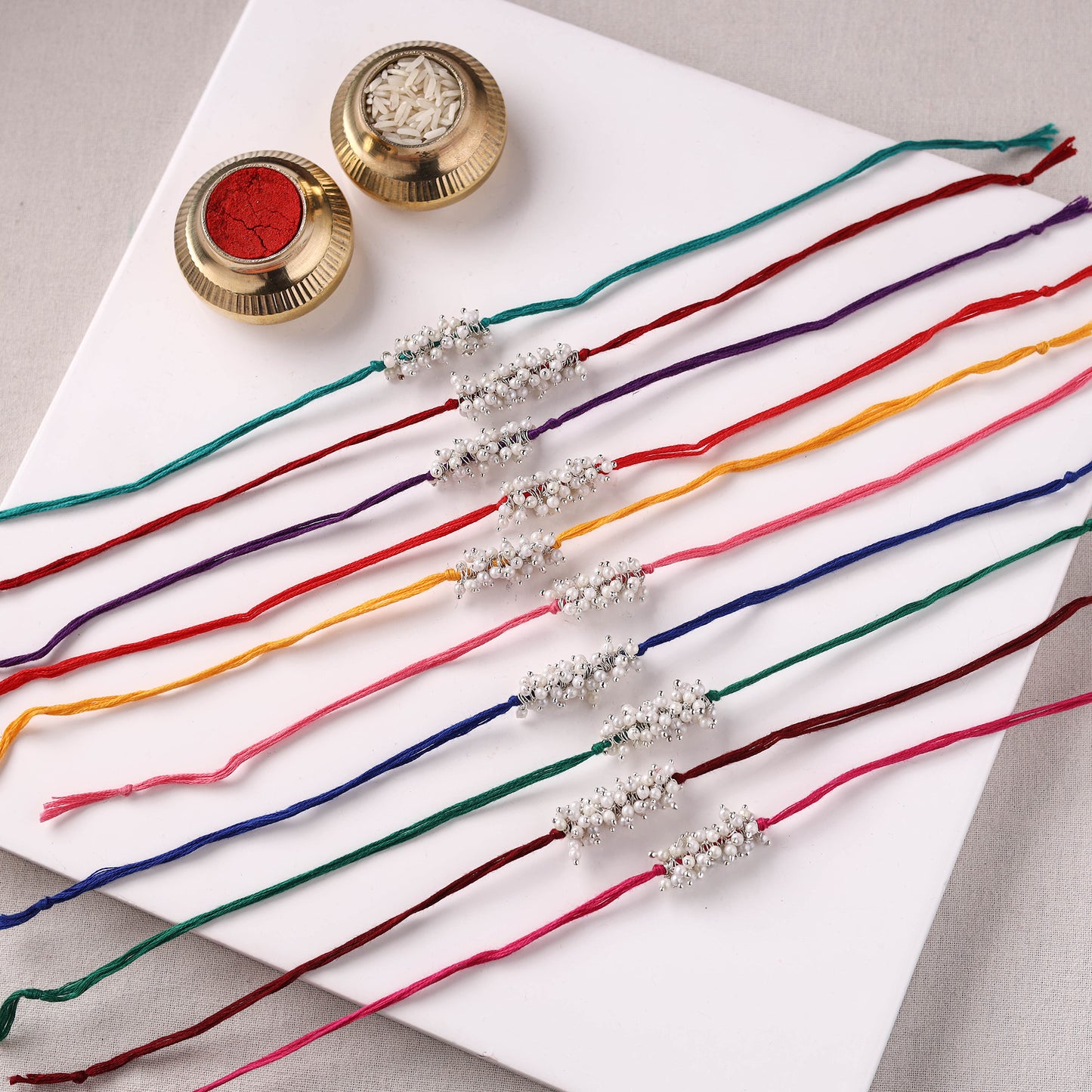 Handmade Bead Work Rakhi (Assorted - Set of 10) 06