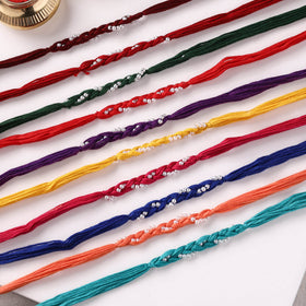 Handmade Thread & Bead Work Rakhi (Assorted - Set of 10) 08